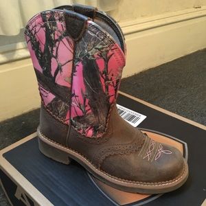 Pink camp cowboy boots